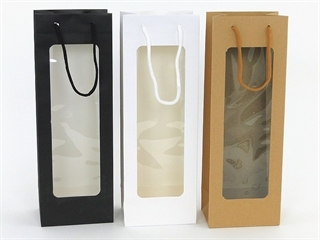 Dovanų maišelis buteliui su langu 36x12,5x8,5cm
