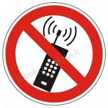 Lipdukas Kalbėtis telefonu draudžiama 85x85mm