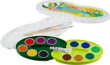 Akvareliniai dažai JOLLY 12sp. paletės formoje (2tep+tempera) plastikinė dėžutė
