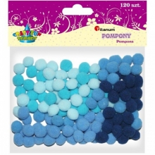 Dekoracija pomponai žaislams daryti 120vnt. mėlynų atspalvių TITANUM