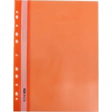 Plastikinis segtuvėlis skaidriu viršeliu A4 su perforacija, oranžinės sp.