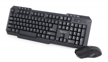 Klaviatūra belaidė su pele GEMBIRD KBS-WM-02, USB, juodos spalvos