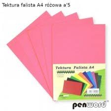 Kartonas gofruotas A4 5l. FLUO rožinis PENWORD