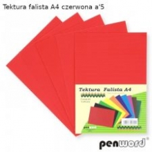 Kartonas gofruotas A4 5l. raudonas PENWORD