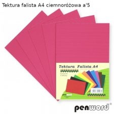 Kartonas gofruotas A4 5l. t. rožinis PENWORD