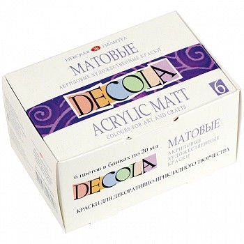 Akriliniai dažai matiniai 6sp. 20ml.DECOLA