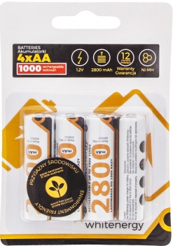 Baterija įkraunama WHITENERGY AAA 4vnt 2800mAh