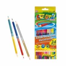 Tribriauniai dvipusiai spalvoti pieštukai su drožtuku 