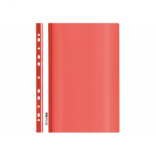 Plastikinis segtuvėlis skaidriu viršeliu A4+,su perforacija,raudonos spalvos