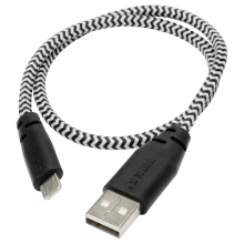Kabelis Micro USB<->USB dryžuotas, šviečiantis