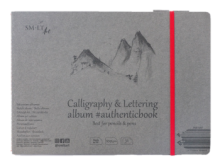 Kaligrafijos albumas siūtas Authentickbook SMLT 245X176 mm 32 lapai 90 gsm balti su skirtuku