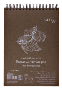 Akvarėlės bloknotas Authentic SMLT rudos sp. popierius, A5 20 lapų 280 g su spirale