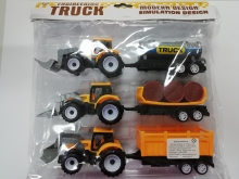 Traktorių rinkinys su priekabomis žaidimas vaikams 22x26 cm