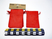 Maišelių dovanoms rinkinys 6vnt., sutraukiami, drobė, raudonos sp., 10x15cm WJ-02 PENWORD