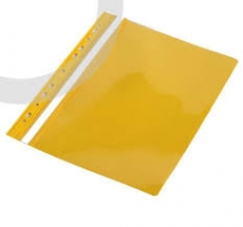 Plastikinis segtuvėlis skaidriu viršelių A4, su perforacija, geltonos sp.