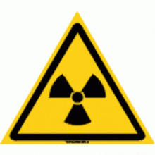 Lipdukas ,, Įspėjimas. Radioaktyvios medžiagos (aplinka)'' (W003-100)100x100mm