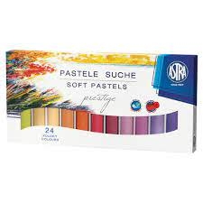 Minkštos sausos pastelės 24 spalvų ASTRA