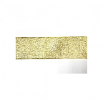 Blizgi dekoratyvinė juostelė aukso spalvos 2,5cm