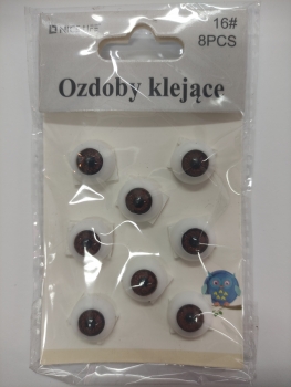 Akytės klijuojamos 17mm 8vnt