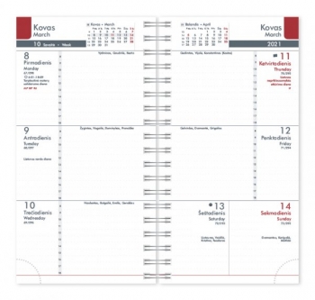 Kalendorius BUROODISAIN MIDI Spirex 2026m 100 x 170 mm, PU, juoda sp.