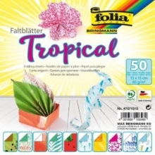 Origami TROPICAL 50 lapų 15*15 FOLIA, įvairūs motyvai