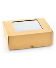 Dovanų dėžutė su langeliu 305 x 215 x 80 mm A4 formato ruda
