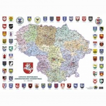 Žemėlapis su herbais. LR administracinis suskirstymas