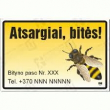 Lentelė ATSARGIAI BITĖS 300X200 mm.