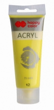 Akriliniai dažai Happy Color 75ml citrinos geltonas 12