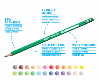 Spalvoti pieštukai su trintuku TITA CARIOCA, 12 spalvų