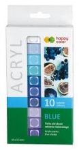Akriliniai dažai 10sp. 12ml mėlynų atspalvių paletė Happy Color B10