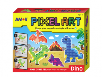 Kūrybinė mozaika PIXEL ART DINO 780 kub. AMOS