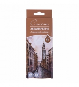 Akvamarkerių rinkinys Miesto peizažas 6 sp Sonet