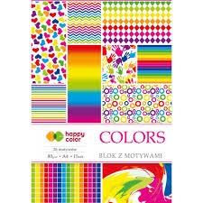 Dekoratyvinio popieriaus albumas A4 16l. COLORS Happy Color