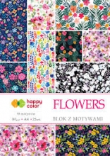 Dekoratyvinio popieriaus albumas A4 16l. FLOWERS Happy Color