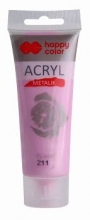 Akriliniai dažai Happy Color 75ml metalikas rožinis Nr.211