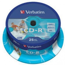 Verbatim CD-R 80min. 700MB 52x25vnt. AZO WIDE PRINTABLE