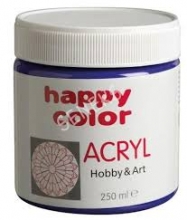 Akriliniai dažai Happy Color 250ml tamsiai mėlyna sp