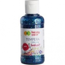 Tempera dažai Happy Color su blizgučiais mėlyni 303, 118ml