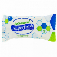 Drėgnos antibakterinės servetėlės Superfresh 15 vnt