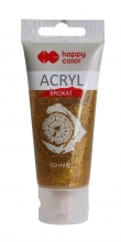 Akriliniai dažai Happy Color 60ml Brokat auksinis su blizgučiais