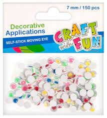 Akytės judančios 7mm, 150 vnt CRAFT-FUN