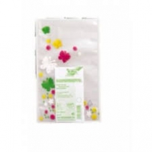 Celofaniniai maišeliai/įmautės dovanoms pakuoti, su drugeliais ir gėlėmis, 145x235mm, 10vnt.