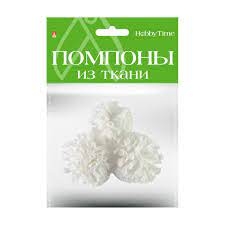 Tekstiliniai papuošimai HobbyTime, , 3 vnt, 40mm, baltos spalvos