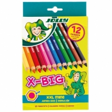 Spalvoti šešiabriauniai pieštukai X-BIG, Jolly, 12 sp.