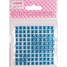 Lipnūs kristalai deVENTE, kvadratas, 6mm, mėlynos spalvos