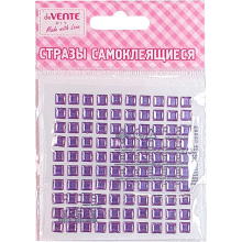 Lipnūs kristalai deVENTE, kvadratas, 6mm, violetinės spalvos