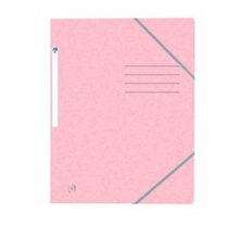 Dėklas dokumentams su gumele ELBA OXFORD, A4, kartoninis, pastelinė rožinė