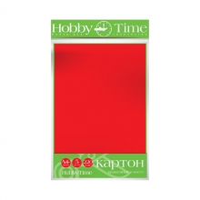 Dekoratyvinis kartonas HobbyTime A4, 5 lapai, 220g/m, raudonos spalvos