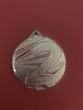 Medalis metalinis 2 sidabrinės sp. 5cm